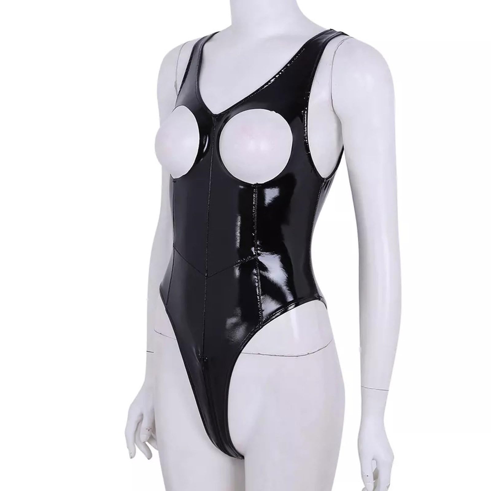 Latex Femme Érotique Robe Libertine De Soiree Chic Et Glamour Tenue Sexy Coquine Hot Pute Nue Elegant Cuir Lingerie Catsuit sous Vetement Combinaison Noire Ensemble Grande Taille Luxe Moulante