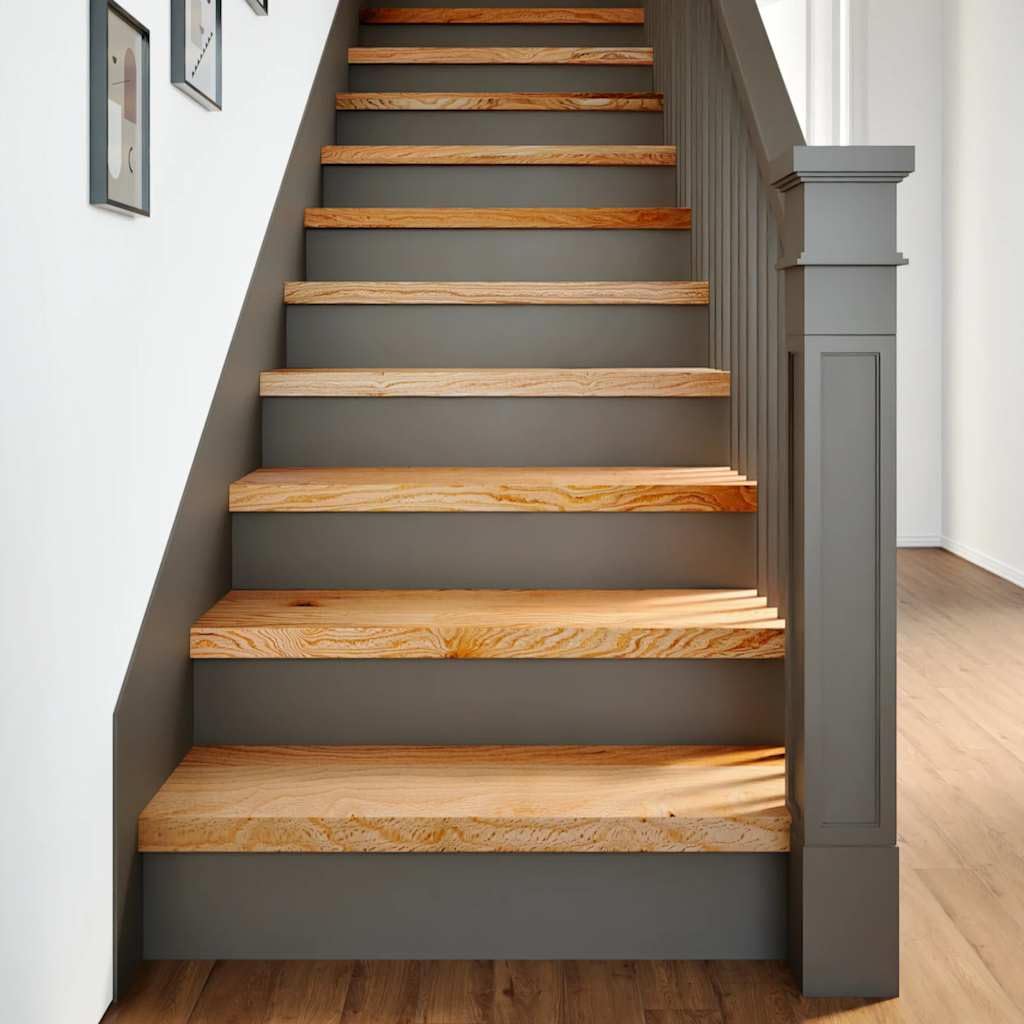Stopnie schodowe z litego drewna dębowego, jasnobrązowe, 70 x 30 x 2 cm, 8 sztuk, do schodów drewnianych, wszechstronne zastosowanie jako parapet, łatwe w utrzymaniu i trwałe, z naturalnym