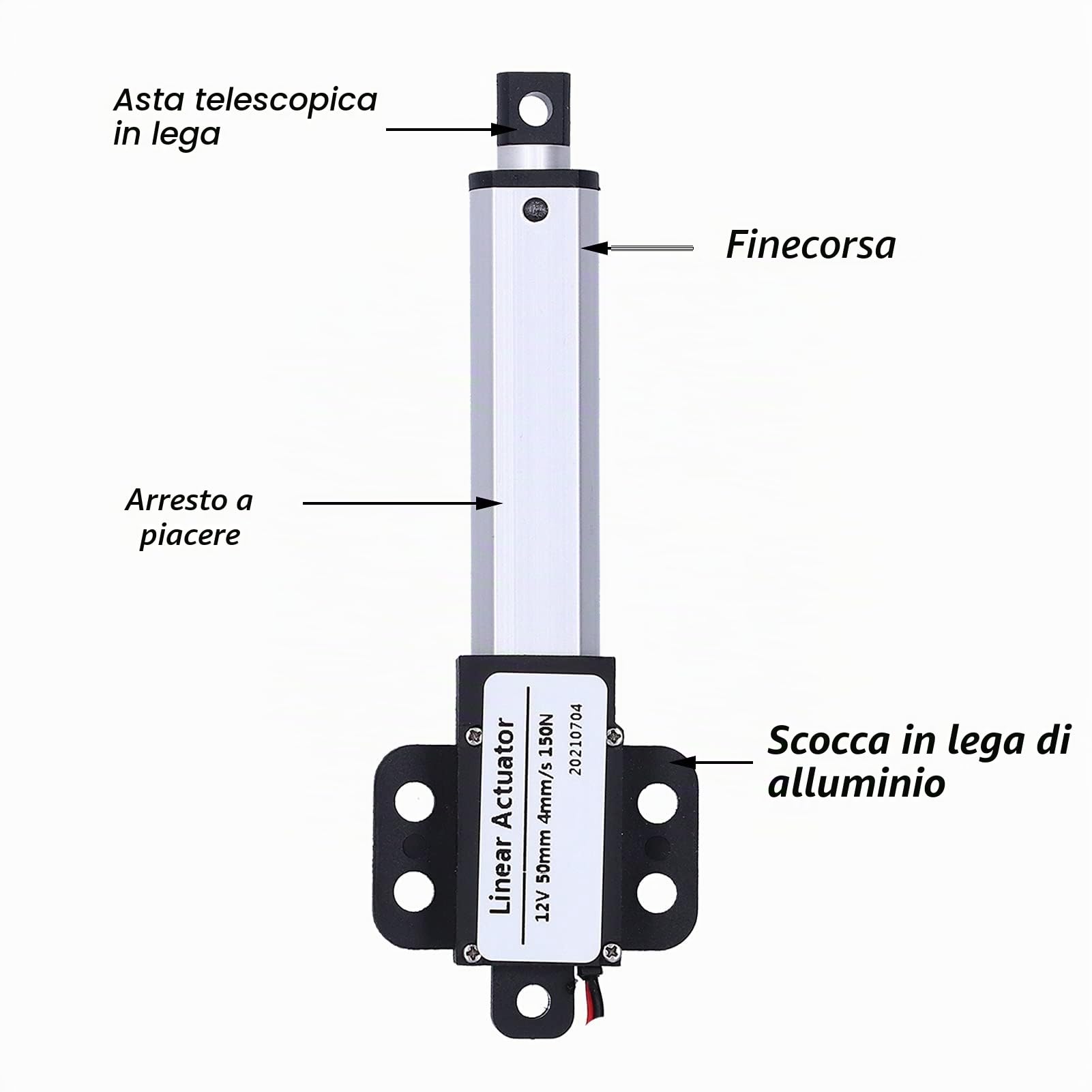 Motore Attuatore Lineare, Lega di Alluminio, Motoriduttore Ad Alte