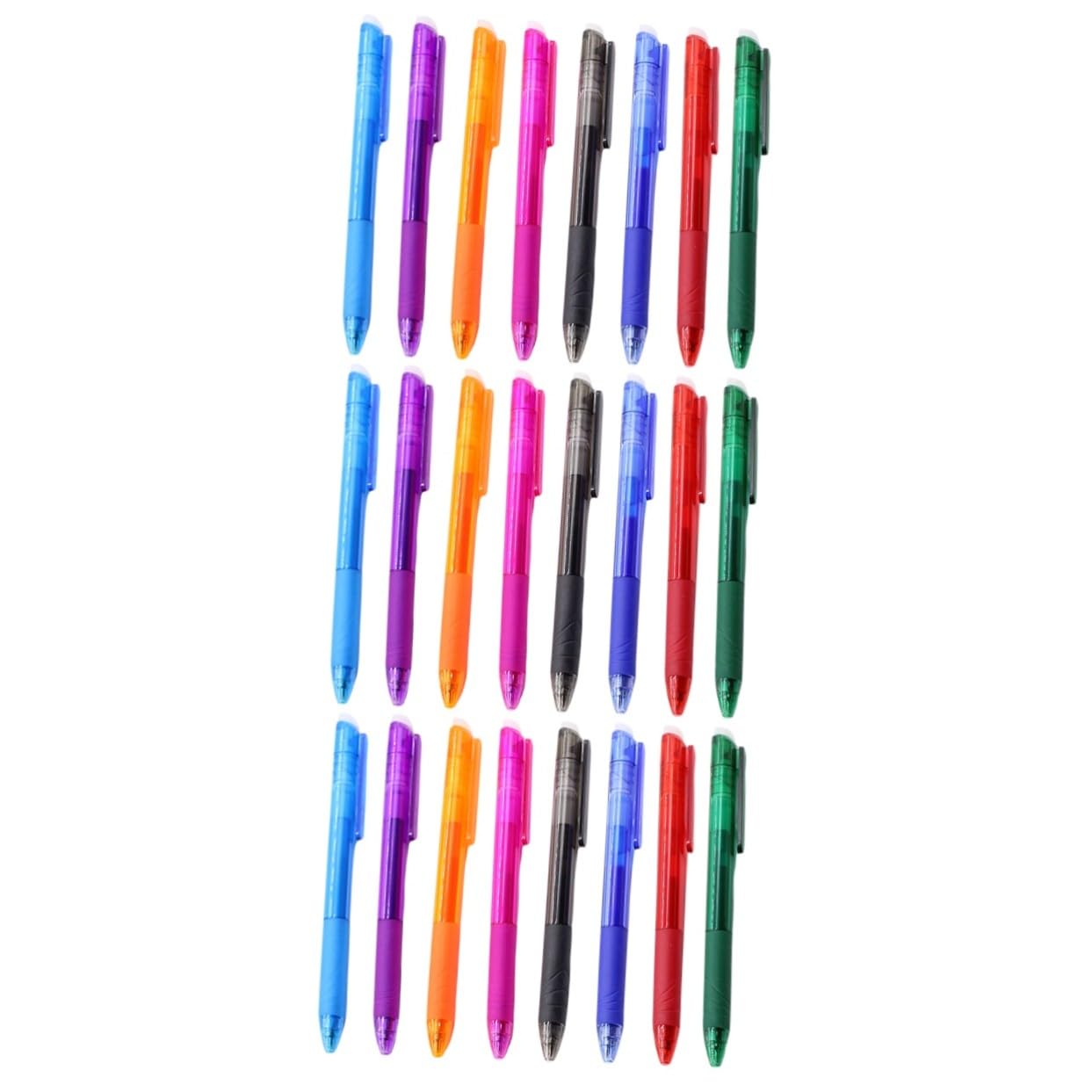 Angoily 24 Pièces Stylos Gel Effaçables de Stylos à Encre Gel Réutilisables pour Étudiants et Bureau Fournitures Décriture Précises et Polyvalentes