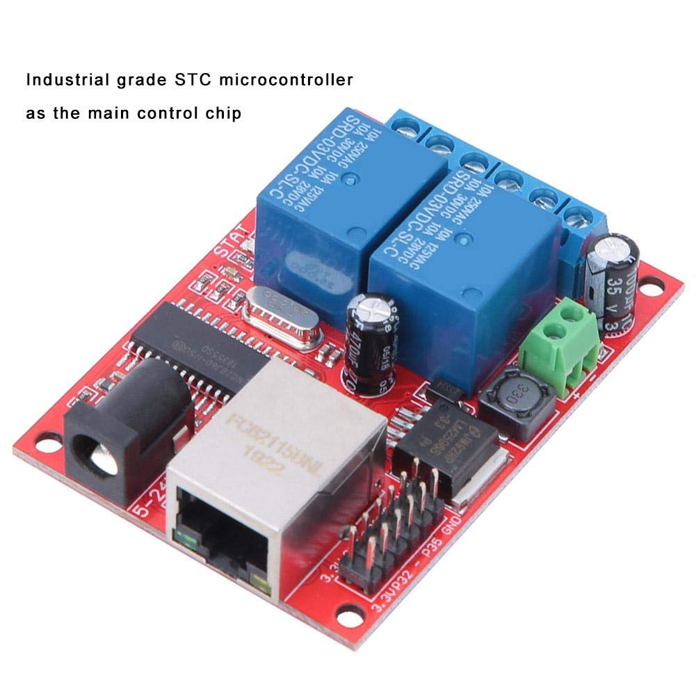 Modulo controller di alta qualit?LAN Ethernet Interruttore di ritardo scheda rel?a 2 vie DC5V-24V con 1 indicatore di alimentazione e mantenimento dello stato del rel?prima dello spegnimento