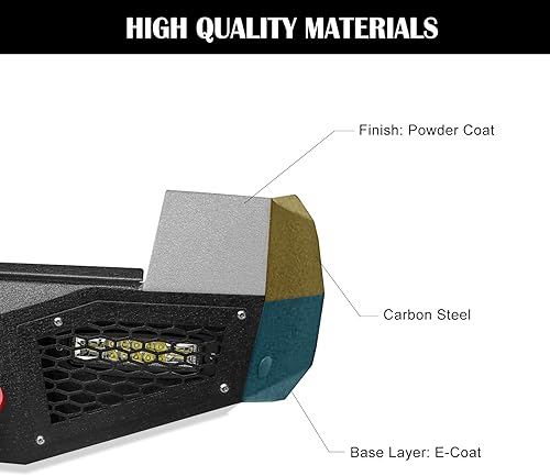 Miniatura 4 de Parachoques trasero de acero para Tacoma 2016 2017 2018 2019 2020 2021 2022 2023 con placa de cabrestante y orificio de sensor y luces LED y kits de