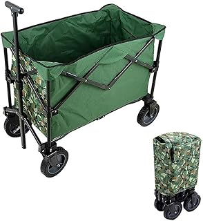 Folding Wagon Cart, Portable Hand Truck Trolleys, Folding Portable Shopping Cart, Multifunction Trolley Cart Heavy Duty Wagon, Cargo Carry Trolley with 4 Wheel for Outdoor/Camping/Fishing/Mall