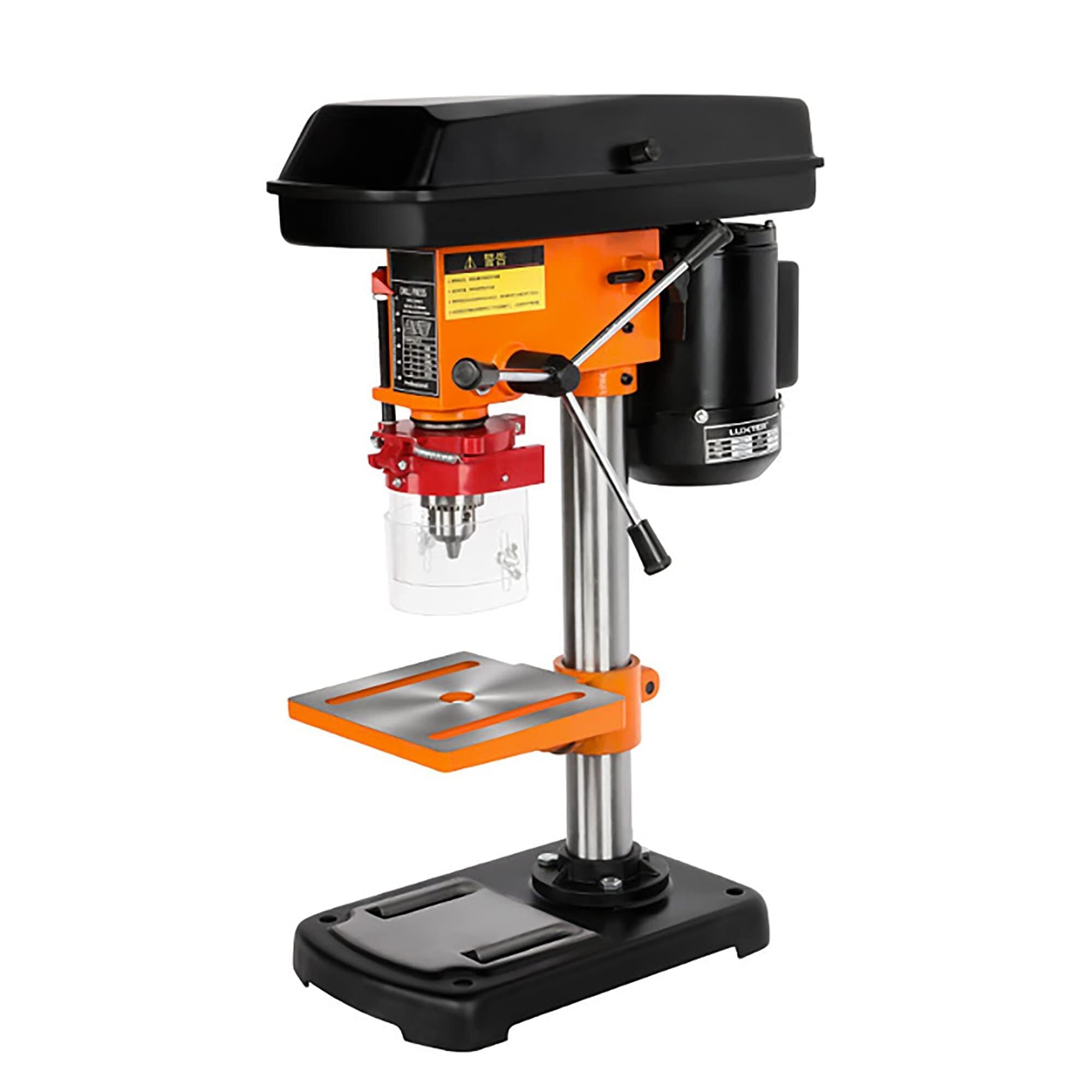 Bench Drill Machine, 10inch 12-Speed Benchtop Drill Press Stand, Chuck 3-16mm, Table Top Drill Press for Iron, Aluminum, Wood, Plastic Plate (8inch)