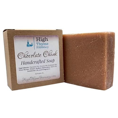 Chocolate Chunk - Jabón hecho a mano, barra de 5 onzas de jabón perfumado de chocolate, jabón de lejía hecho a mano, jabón de remedio para la piel
