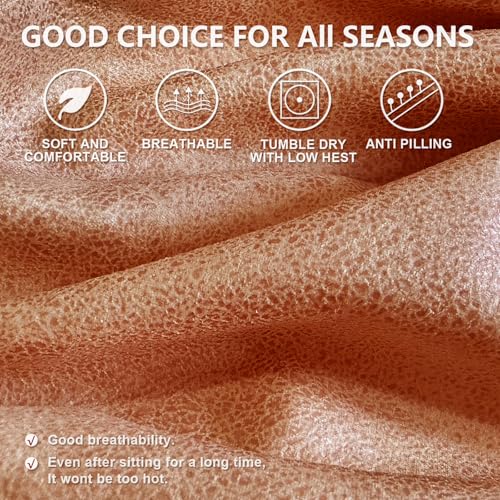 Image of ANARACHON Leather Look Recliner Chair Covers, 4 Pieces Recliner Covers Non Slip, Soft Cover for Reclining Chair, Washable Furniture Protector for Pets (1 Seater, 024 Brown)