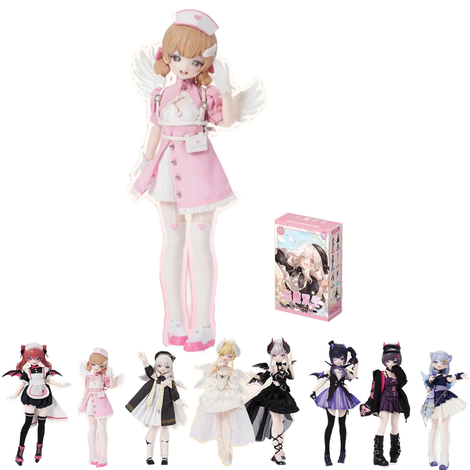 GNATAPIAY 1/6 BJD Dolls Blind Box,Kawaii BJD Dolls Candy Angel Series 1/6 Ball Jointed Doll Collectable Action Figure Posable Dress Up Doll for Girls Birthday Party Gift Toys 1 Box