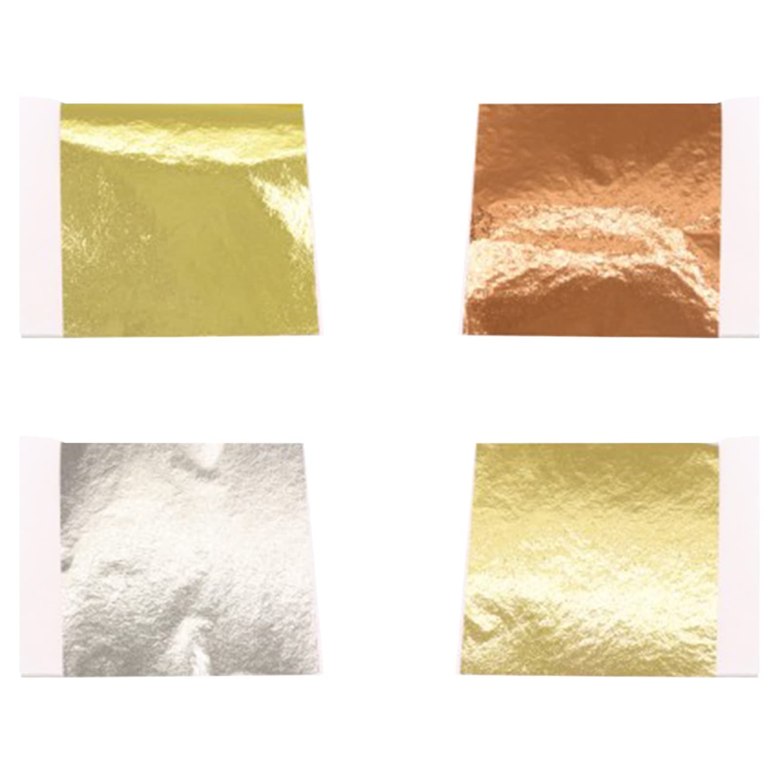 400 Sheets Imitation Gold Leaf, Multi-Color Silver Leaf Paper for DIY Arts Decoration, 4 Colors 3.3 by 3.1 Inches