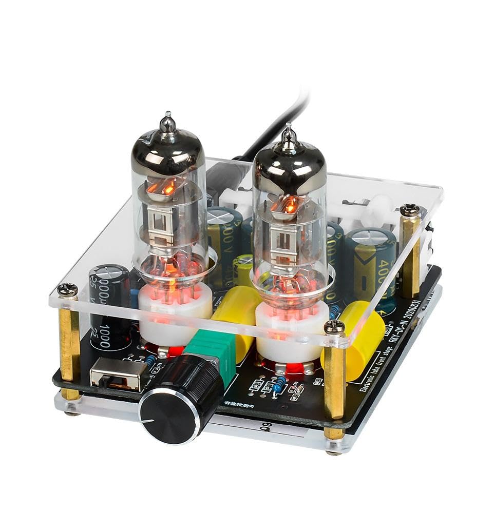 Upgraded 6K4 Tube Preamplifier Amplifiers HiFi Tube Preamp w Power Supply; Compatible with AIYIMA