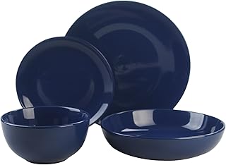16 Piece Coupe Stoneware Dinnerware Set with Dinner Bowl, Service for 4,...