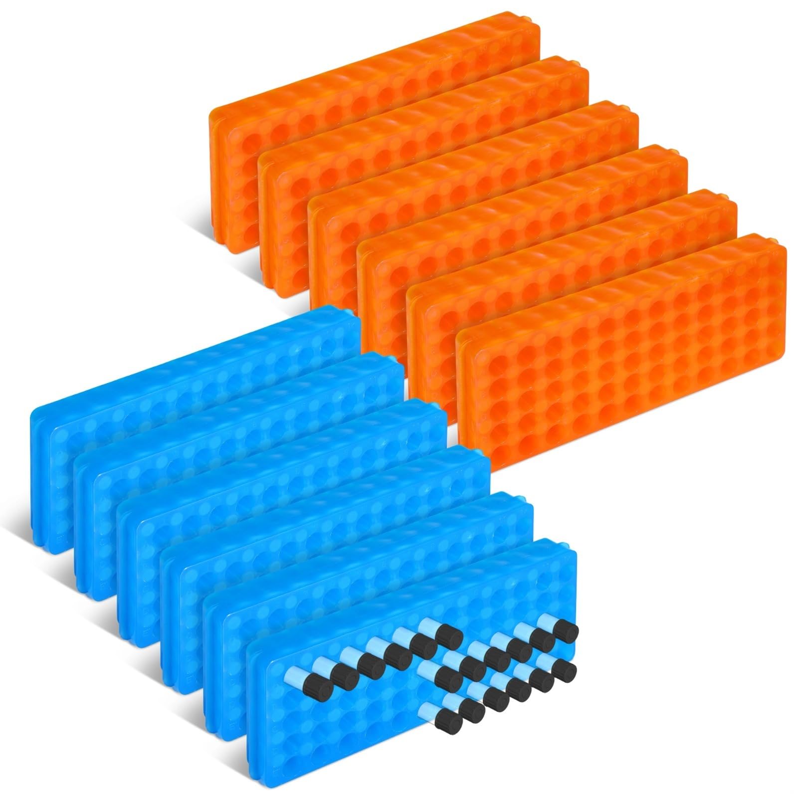 Rack per tubi bifacciali da 12 pezzi con 60 fori su ciascun lato, rack per microcentrifuga per provette centrifughe da 0,2 ml-2 ml, disponibile in colori assortiti