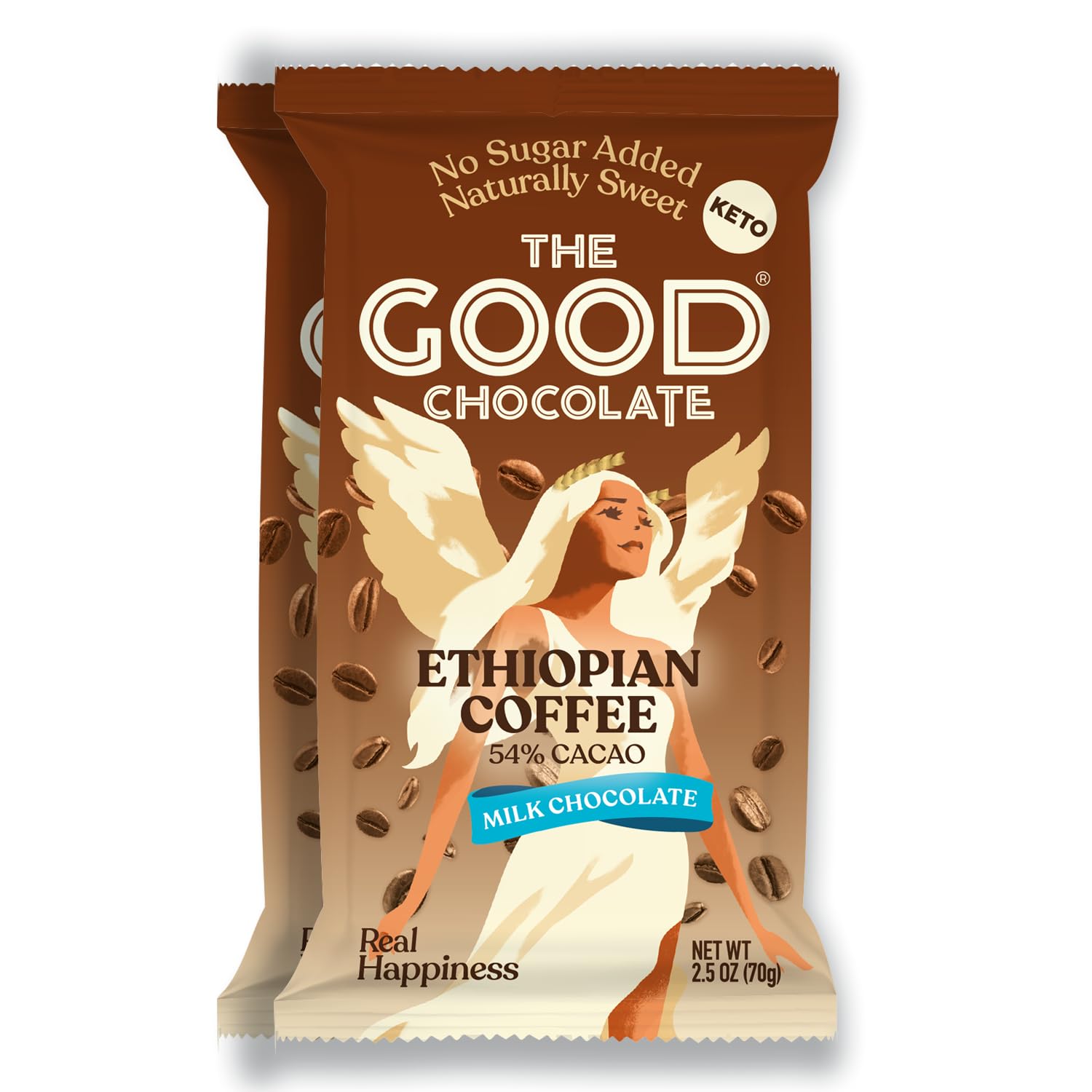 Coffee Milk Chocolate Bars with 80% Less Sugar & Lower Net Carbs – Keto Chocolate Bar with Lower Calories, All Natural and Non-GMO Keto Snacks, 2.5 oz (2 Bars Starter Pack)