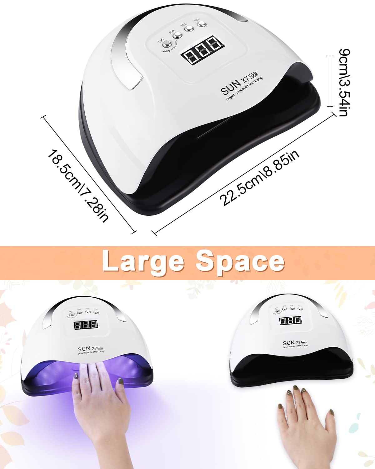 220W Lampada Unghie UV LED, lampada uv unghie Automatico Sensore, Automatico Sensore Manicure, 4 Timer Preimpostati10/30/60/99s, LCD Display Lampada per unghie, Salone delle unghie domestico fai da te