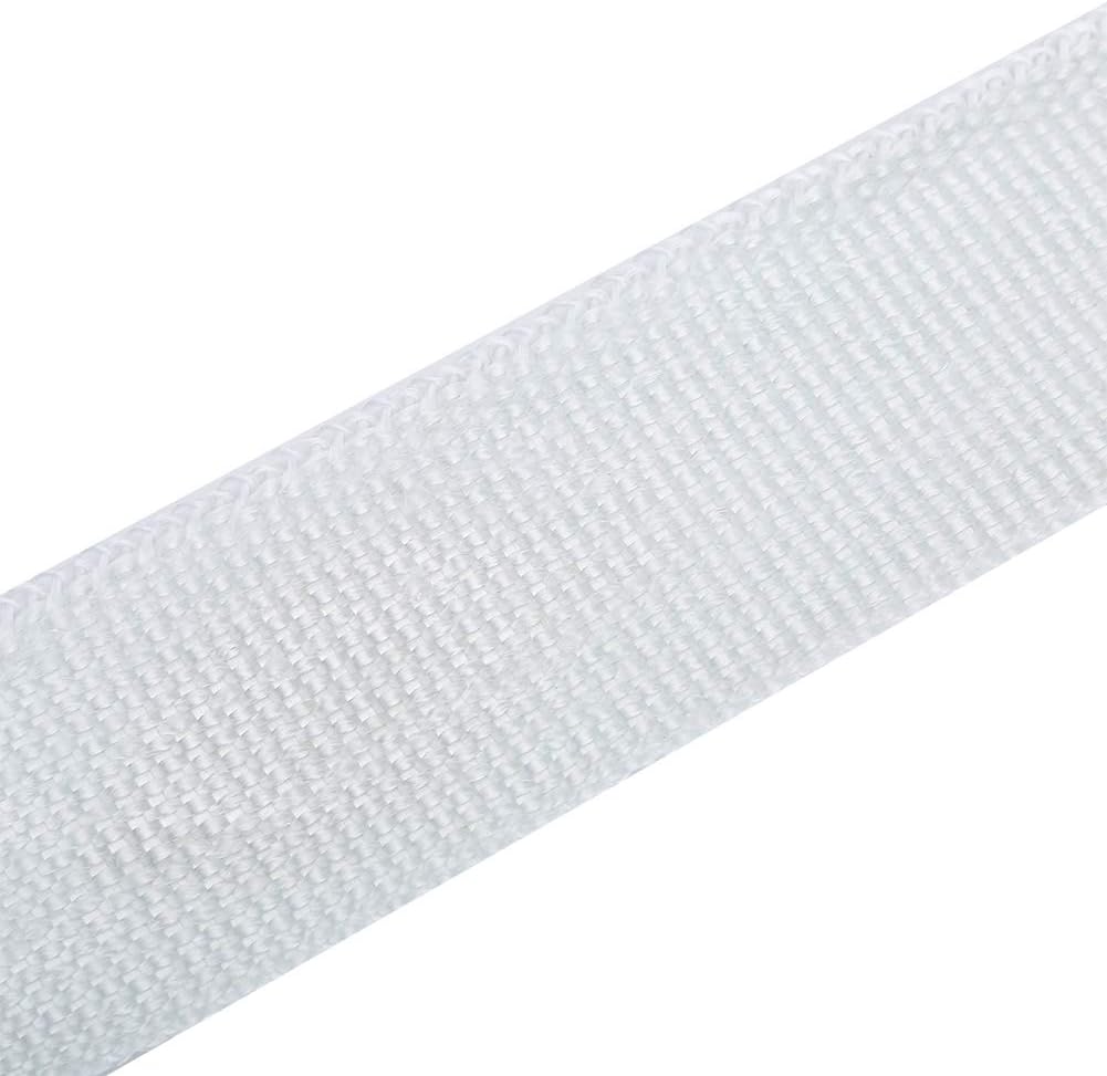 33FT White Exhaust Pipe Wrap Tape, High Heat Insulation Header Wrap, Fiberglass Thermal Barrier for Motorcycle and Car Exhaust Systems with Metal Strips for Hot Rods ATVs