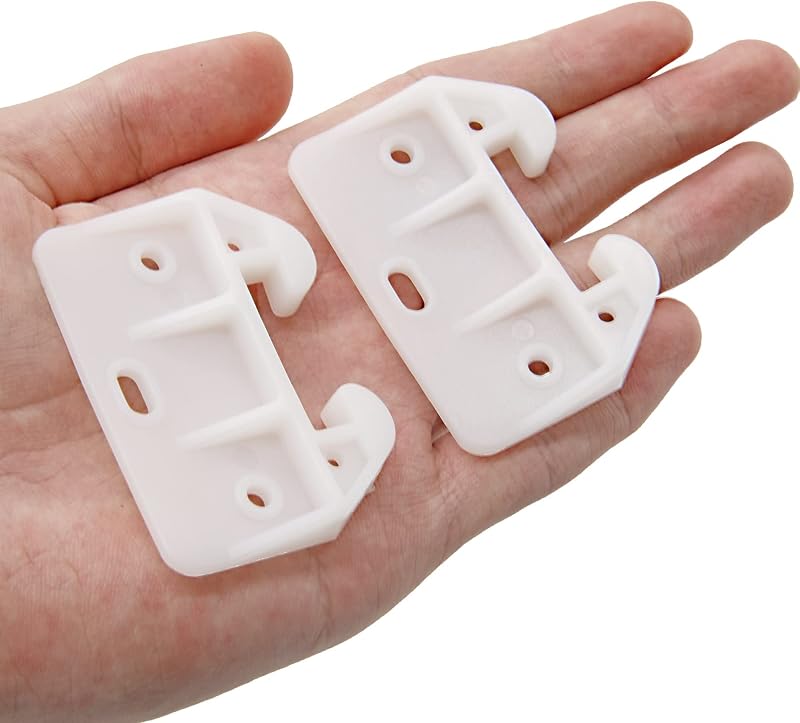 Litoexpe 10 Pieces White Plastic Drawer Guides with Screws, 58×41×29mm | Rear Drawer Replacement Guides Brackets, Smooth Glide Track, Includes Mounting Screws, for Dressers, Wardrobes
