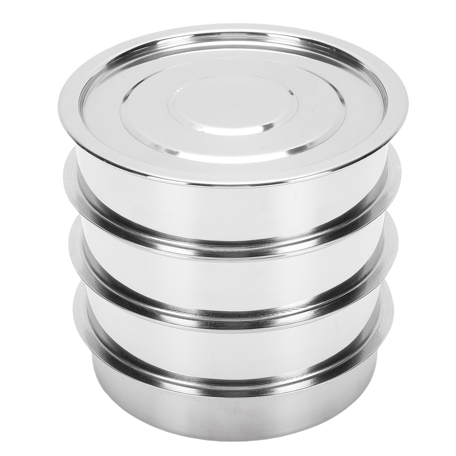 Edelstahl-Sprossenschalen-Set, 6,7 Zoll, Stapelbar, Sprossenzüchter, Netzkeimschale, Keimschale mit Drainagelöchern für Bohnen, Erbsen, Brokkoli, Weizen, Gras, Mikrogrün (4 Etagen)