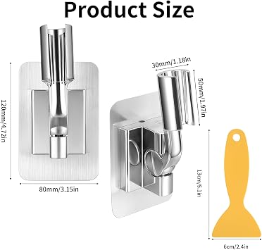1 Pack Shower Head Holder Replacement, 180 Degree Adjustable No Drilling