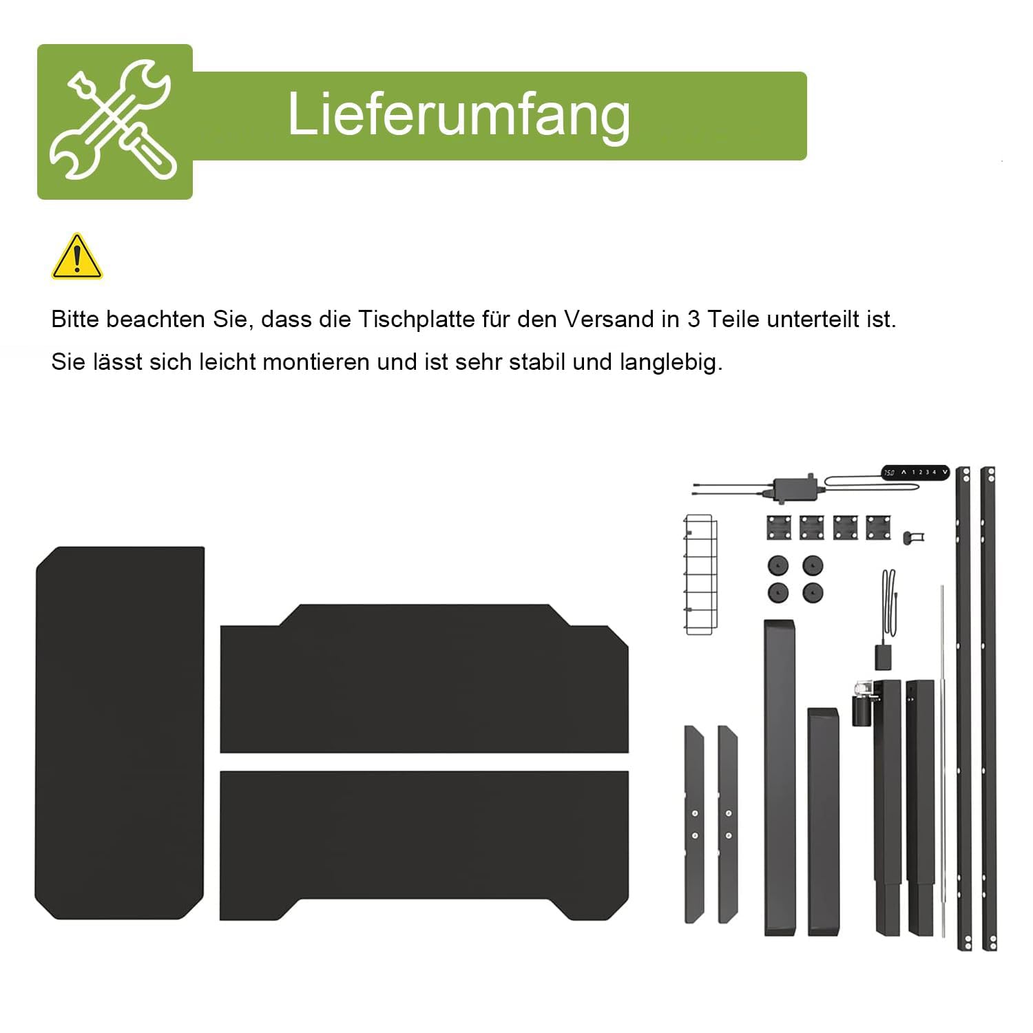 Radlove Schreibtisch Höhenverstellbar Elektrisch, 150CM L Form Stehpult，Stehschreibtisch mit 4 Memory-Steuerung mit Tischplatte 2-Fach-Teleskop Stehschreibtisch, Spleißbrett