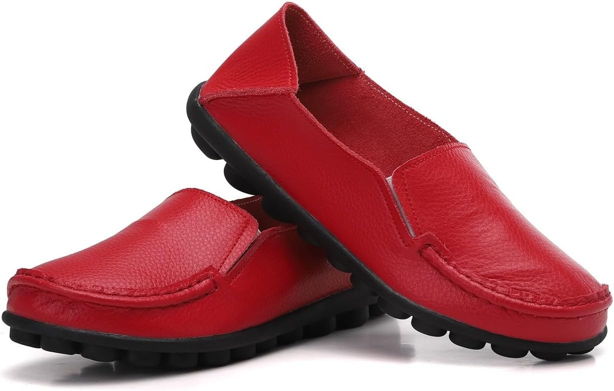 Women's Leather Loafers Comfortable Flat Shoes - Image 2