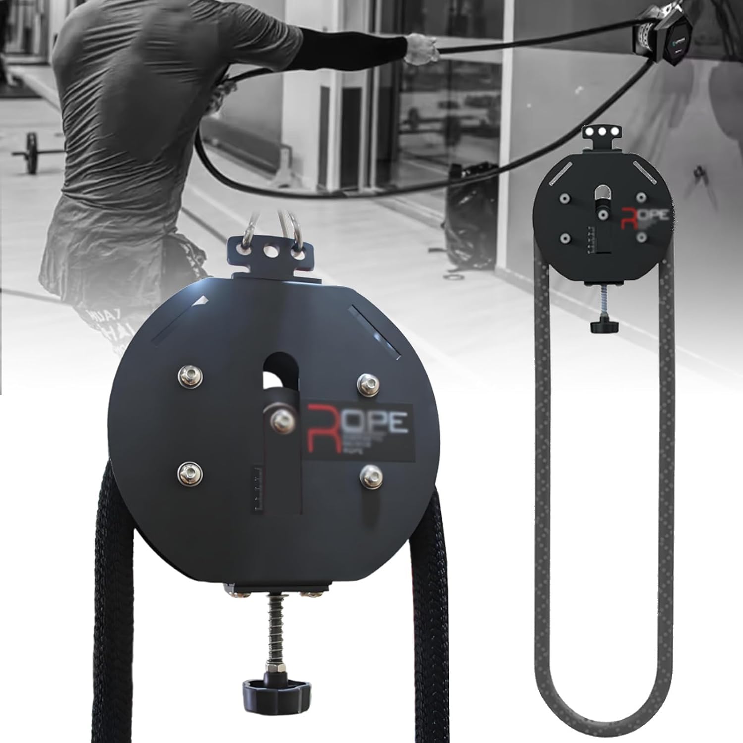Entrenador De Cuerda Sin Fin para Gimnasio En Casa, Máquina De Entrenamiento De Resistencia, Sistemas De Poleas De Cable Portátil, Equipo De Escalada De Cuerda con Resistencia Ajustable