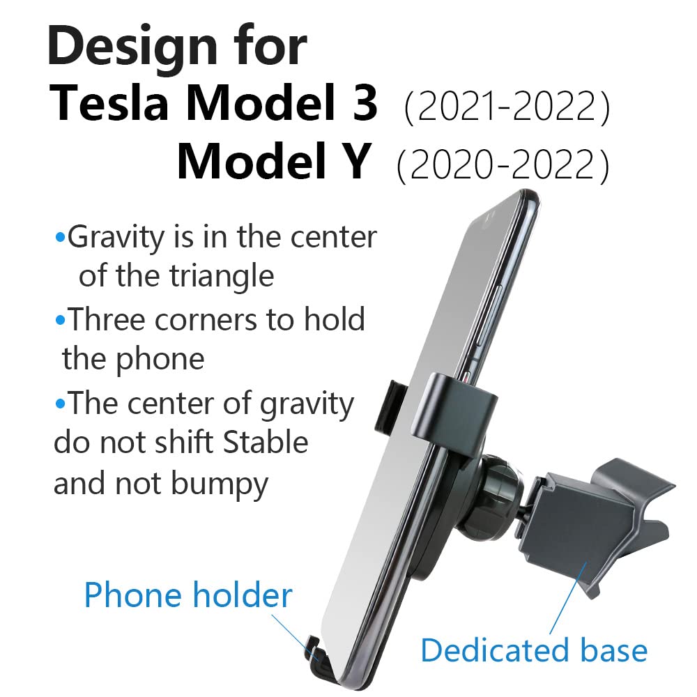 Amazon.com: LUNQIN Car Phone Holder for 2020-2022 Tesla Model Y and  2021-2022 Tesla Model 3 Auto Accessories Navigation Bracket Interior  Decoration Mobile Cell Phone Mount : Cell Phones & Accessories
