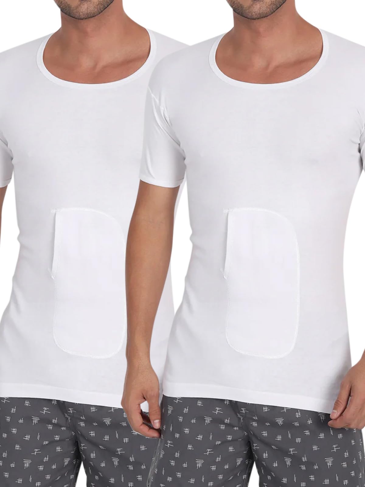 Men White Color with Pockect Vest for Men (Pack of 2)