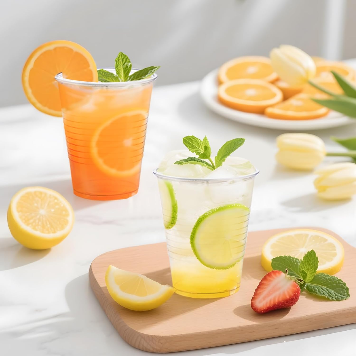 SIUQ 600 Pack 5 oz Clear Plastic Cups, Small Disposable Bathroom Mouthwash Cups, Hot/Cold Beverage Drinking Cup for Party, Picnic, Travel, Halloween, Christmas - Image 3