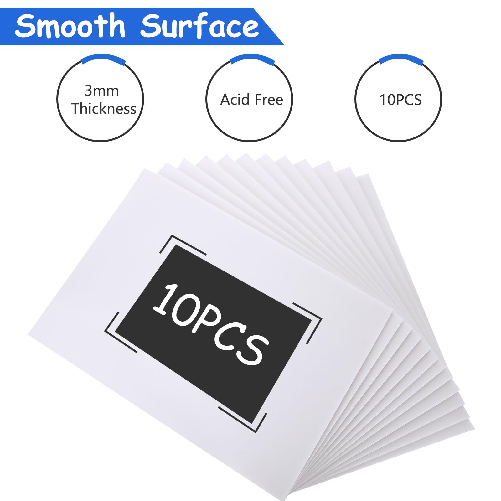 ASelected 10 Pack 280X 355Mm Foam Board, 5Mm Thick Polystyrene Foam Sheet for Model Making Mounting Photos, Presentations - Image 4