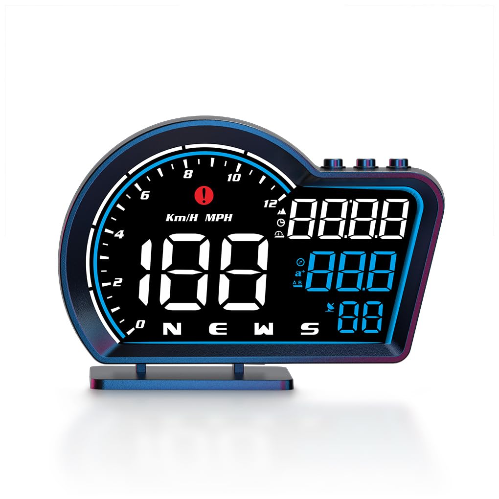 Velocímetro LED para automóvil: aplicable a Todos los Modelos de vehículos Pantalla Alarma Digital Hud Ajuste automático de sensibilidad