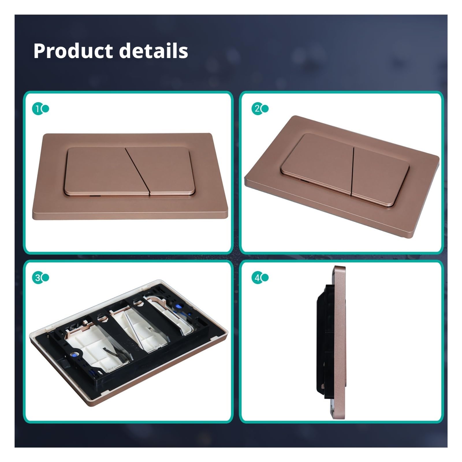 Compatible For Geberit, Double Plaque Bronze