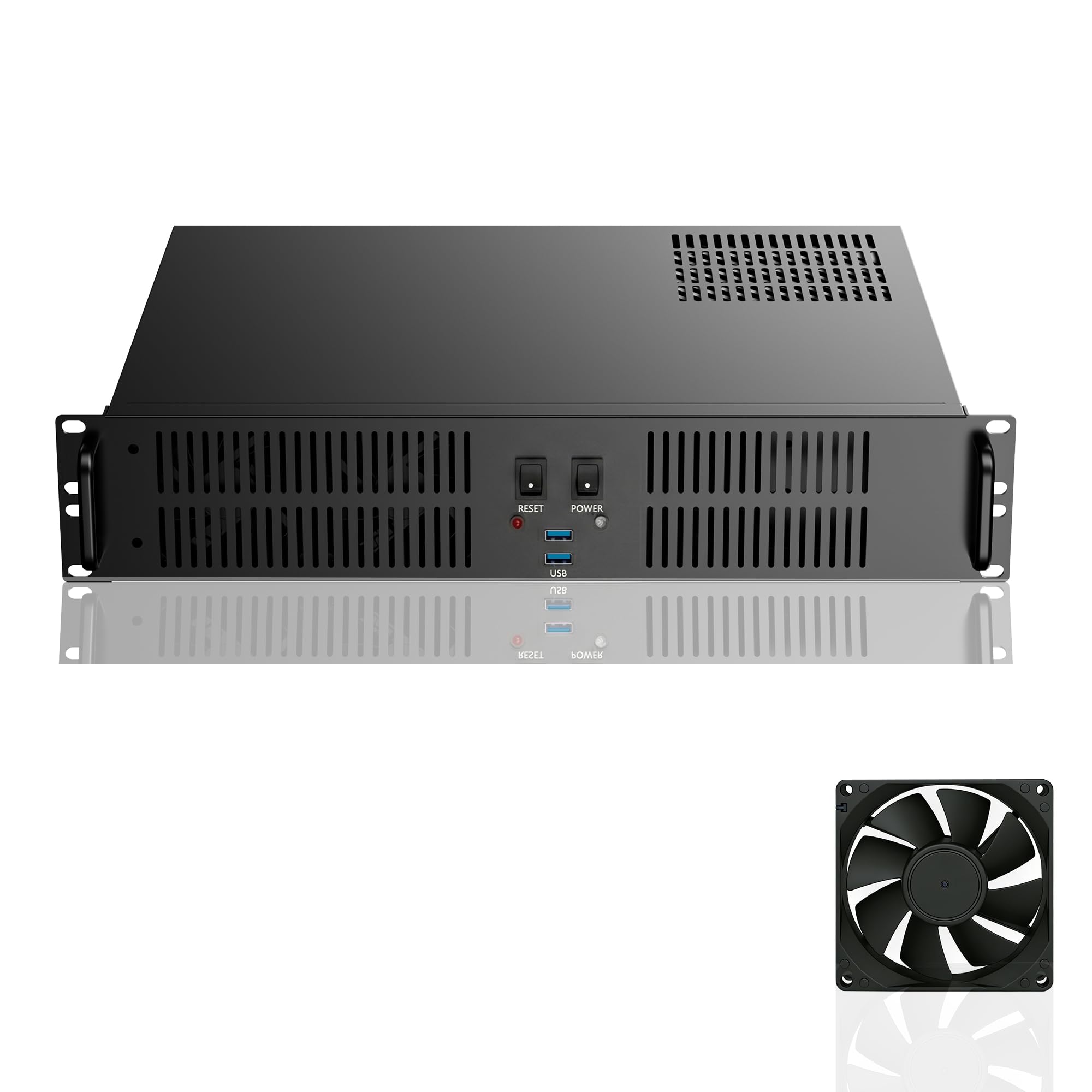 UTLGAMENG 2U Micro-ATX Rackmount Server Chassis, 4 PCIe Slots & Cooling