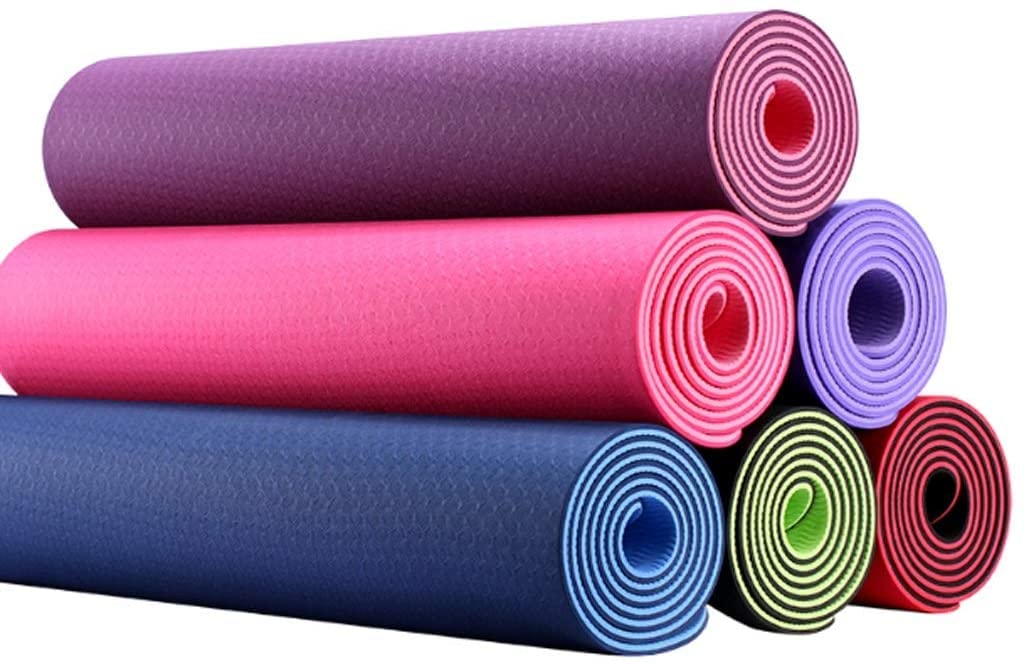Tappetino da yoga leggero da 6 mm, antiscivolo in TPE per ginnastica, sport, salute e perdita di peso, tappetino da allenamento ecologico e inodore