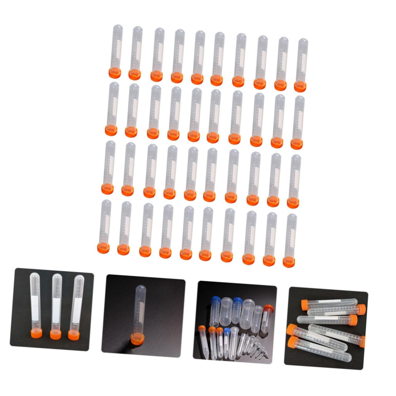 OUNONA 15ml Zentrifugenröhrchen aus Pe mit Schraubkappe Transparentes Röhrchen Hitzebeständig zur Sterilisation für Labor und Krankenhausbedarf 100 Stück Zufällige Farbe