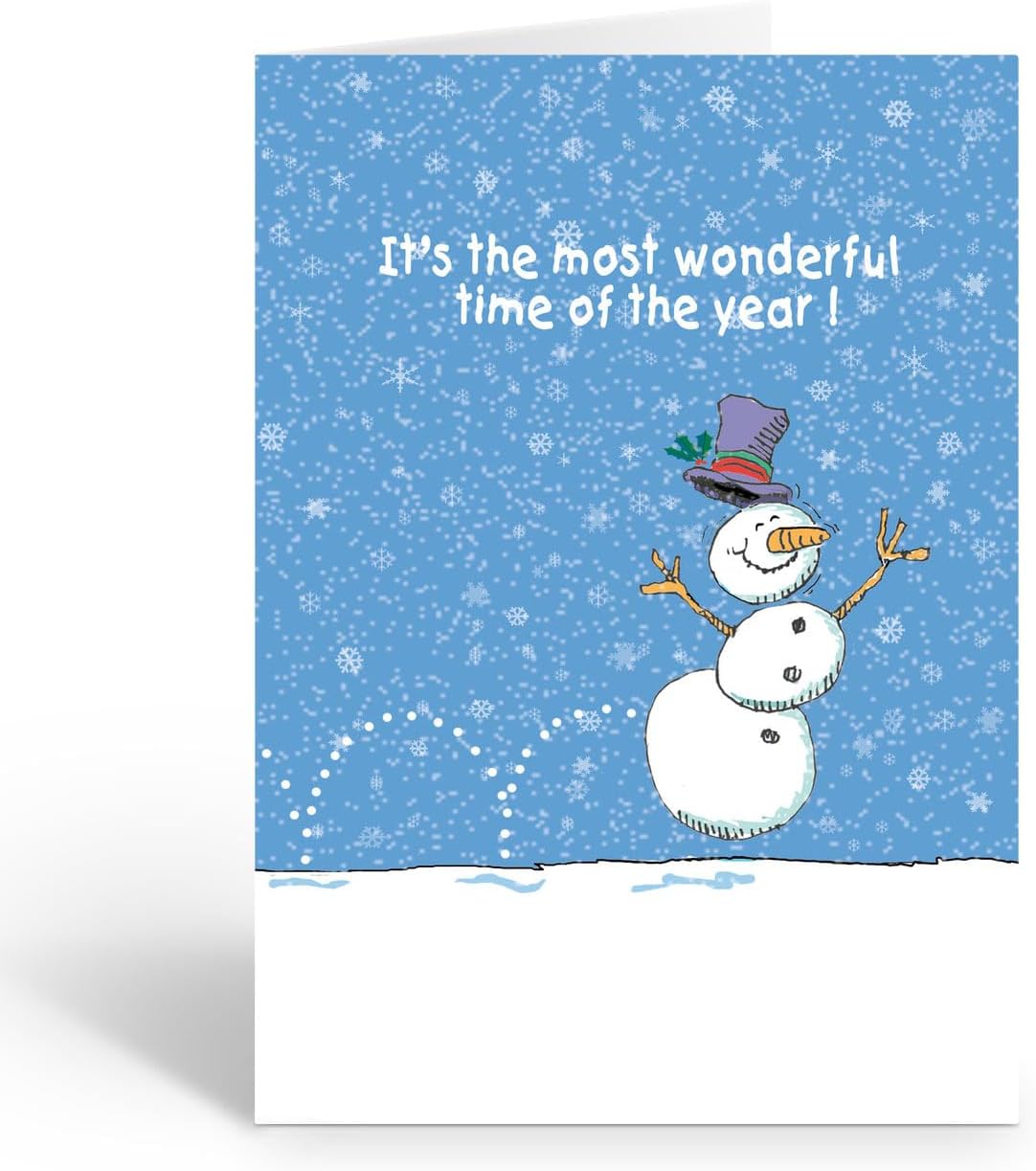 Stonehouse Collection Custom Holiday Snowman - 24 Cute Christmas Cards & Envelopes - USA Made (Personalized)