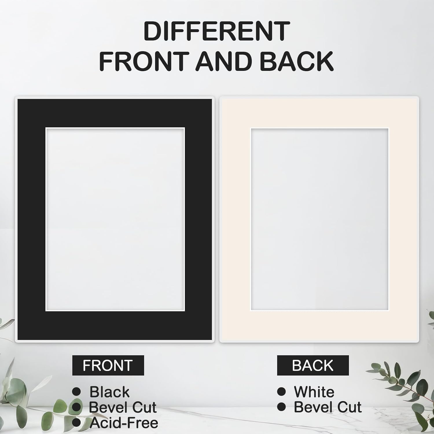 Prudiut 15 Pack 8x10 Black Picture Mats, Frame Mattes for 5x7 Pictures Photo Frame Mat Core Bevel Cut Mat Board Show Kit for Photos, Prints, Artworks - Image 5