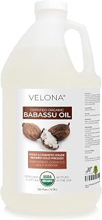 velona Babassu Oil USDA Certified Organic - 1 Gallon / 128 Fl Oz | 100% Pure and Natural Carrier Oil | Refined, Cold Pressed | Face, Hair, Body & Skin Care and Cooking | Use Today - Enjoy Results