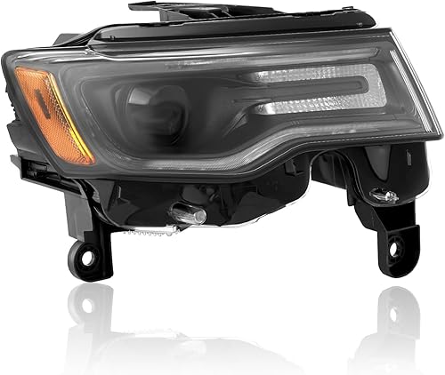 Partzer Conjunto de faros delanteros para Grand Cherokee 2016-2021, HIDXenon, con LED DRL, lado derecho del pasajero, repuesto 68266648AH 68266646AD