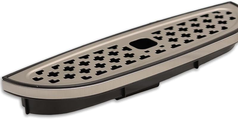 Water Dispenser Drip Tray and Lid Replacement 12.2" x 3.5" Plastic Water Tray With Stainless Steel Lid, Compatible with Select Avalon Water Dispenser Cooler Models