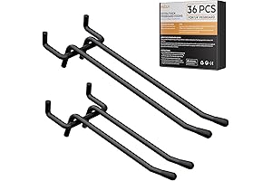 4-Inch and 6-Inch Black Pegboard Hooks