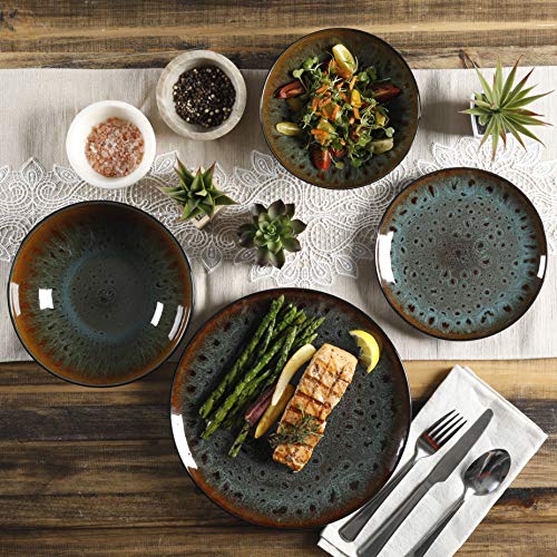 Gibson Elite Kyoto Double Bowl Dinnerware Set, Service For 4 (16Pcs), Teal #TOP6