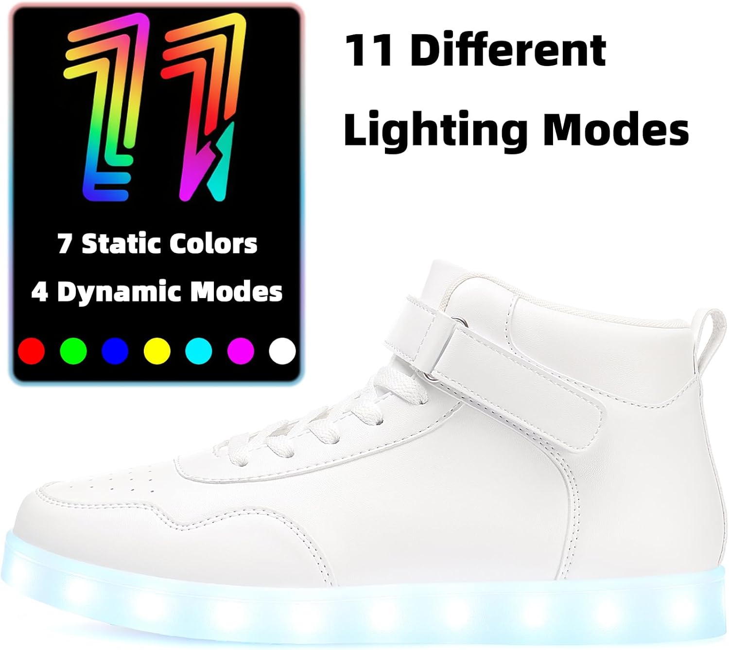 APTESOL Unisex LED Shoes High Top Light Up Sneakers for Women Men - Image 3