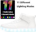 APTESOL Unisex LED Shoes High Top Light Up Sneakers for Women Men