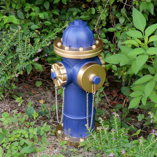 Generic 1333 Dog Fire Hydrant Puppy Pee Training Post Garden Statue, Blue & Gold Fire Hydrant Outdoor Figurines Decor thumb #7