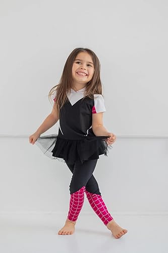 Miniatura 2 de Marvel Vengadores Spider-Man Spider-Gwen Capitán América Camiseta y leggings de cosplay para niñas pequeñas a niños pequeños