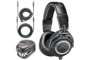 Premium ATH-M50X Headphones with Full-Size Pro Hardbody Case