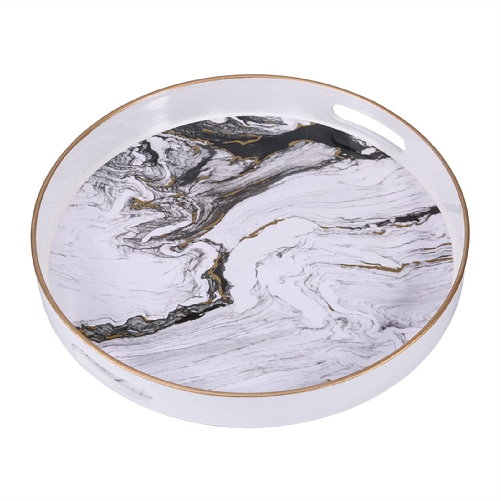 Bandejas Retro Dorado Espejo Bandeja Almacenamiento Bandeja Bandeja Bandeja Bandeja Bandeja Decoración Sala de Estar Decoración Tray (Color : A White)
