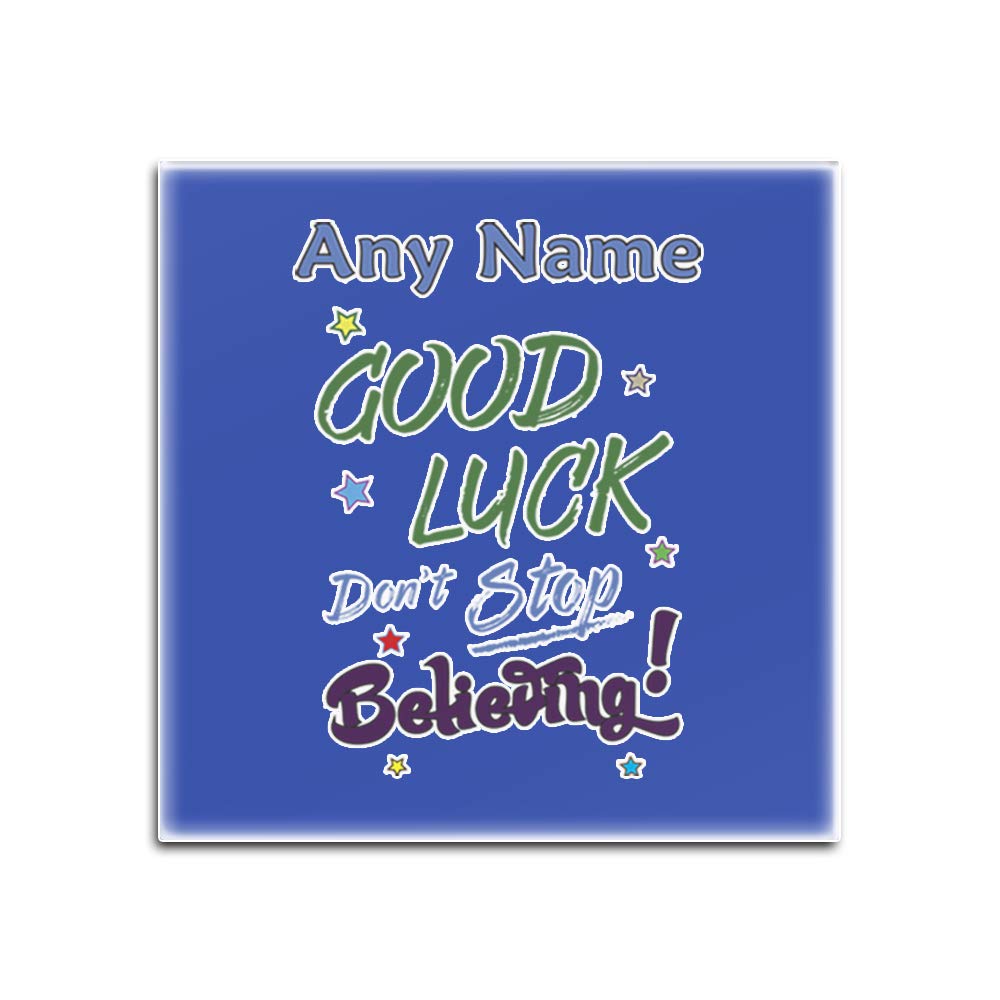 Dessous-de-verre en verre avec message inspirant cadeau idéal bleu