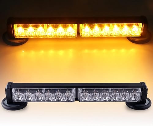 Raryloy Luces LED inalámbricas con batería para asesor de tráfico, barra estroboscópica de advertencia de emergencia con base magnética para