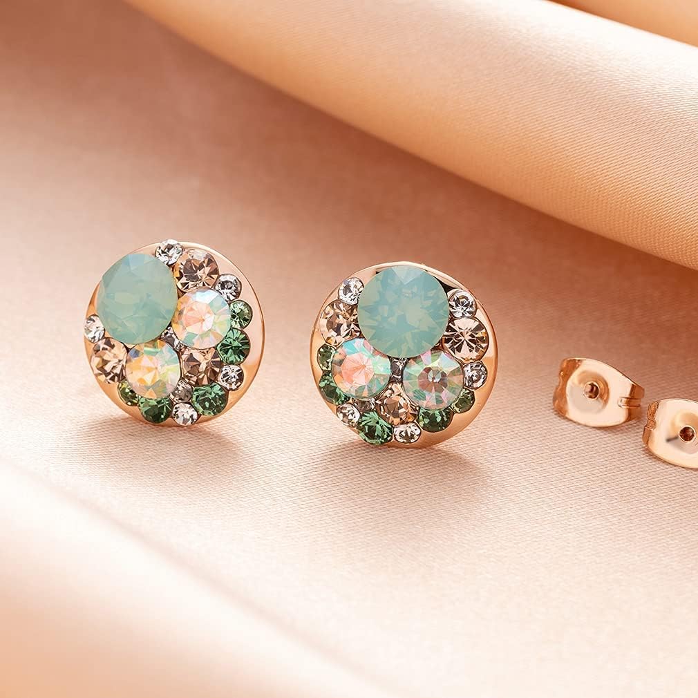 Multicolored Austrian Crystal Rhinestone Stud Earrings for Women Fashion S925 Sterling Silver Hypoallergenic Jewelry - Image 8