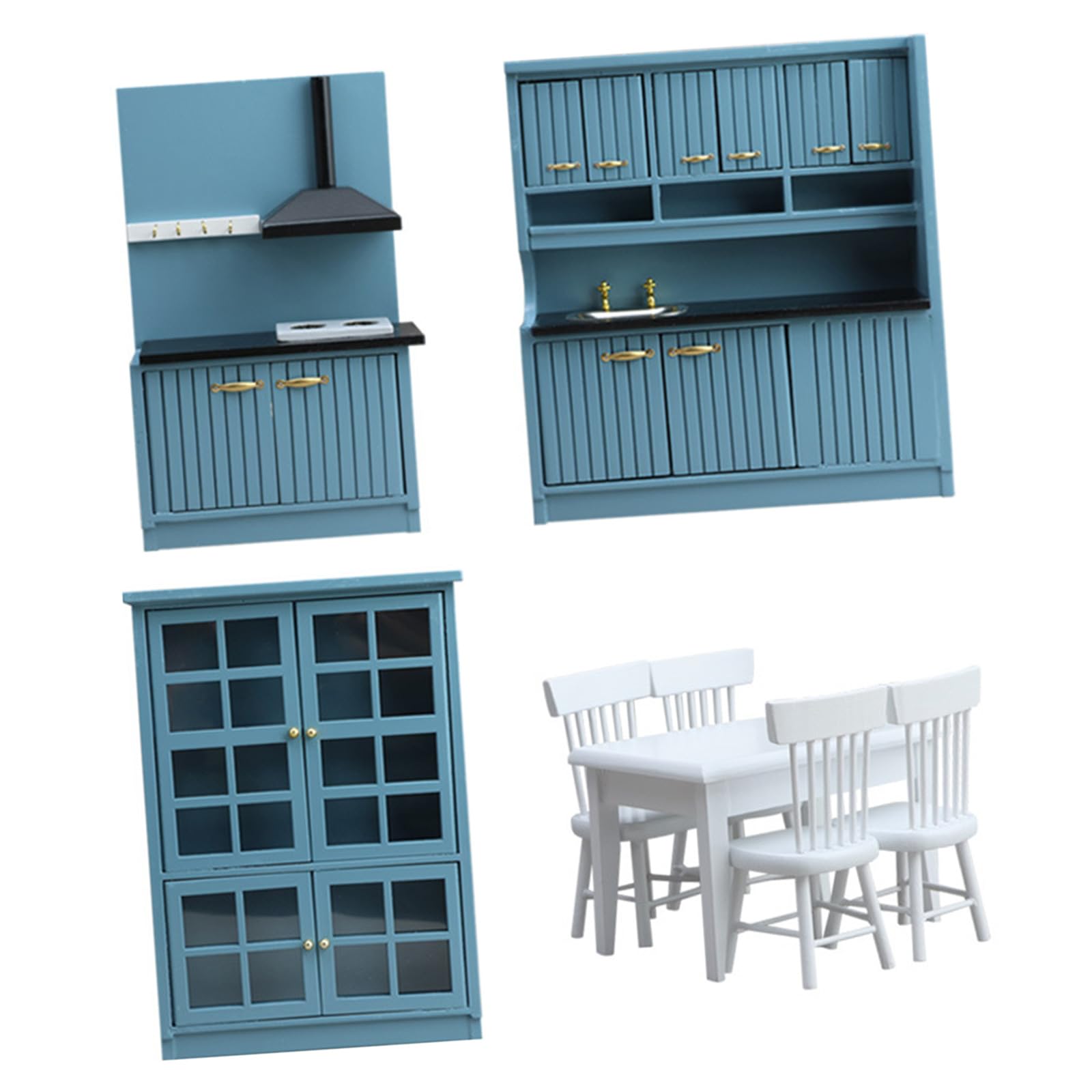 Mobili da Cucina Piccoli e 8 per Display per Bambole in 1: 12 con Ante Funzionali per modellini casa